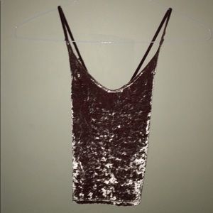 Cropped Velvet American Eagle Top